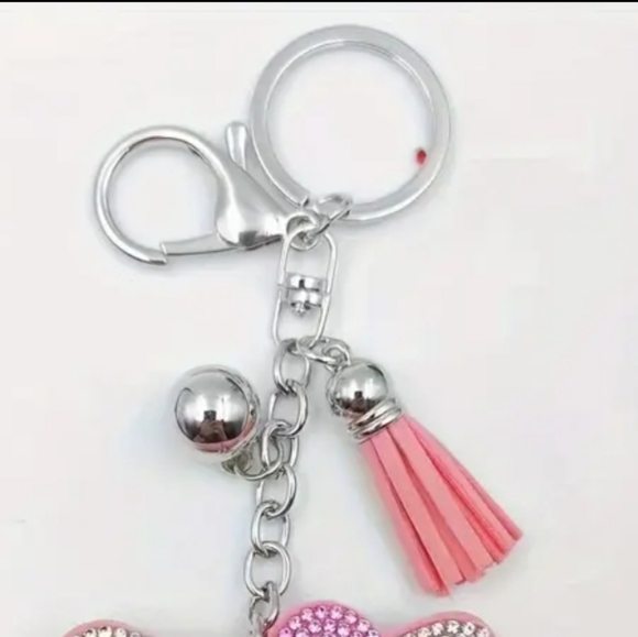 NEW! HELLO KITTY Crystal Rhinestone Keychain/Purse 🎒 Charm ~🎄 🎁 Kids 😺 🐾 - Picture 6 of 6